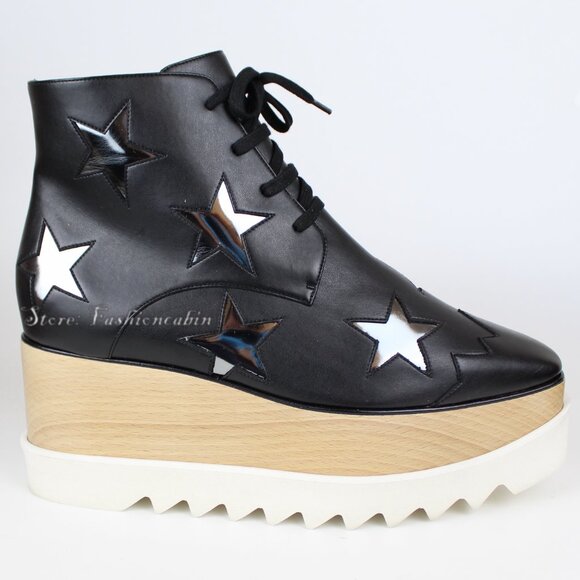 NEW Stella McCartney Elyse Star Platform Oxfords | Vegan Shoes Bold Street Style - Picture 4 of 13